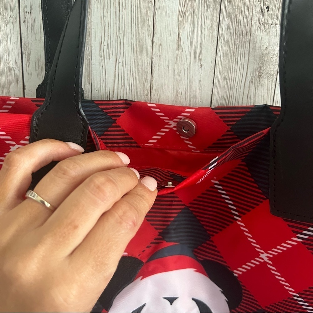 Disney Christmas Mickey Red and Black Plaid Tote - Picture 5 of 5